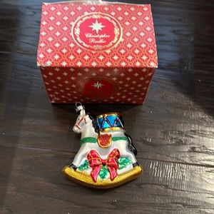 Christopher Radko rocking horse Christmas ornament